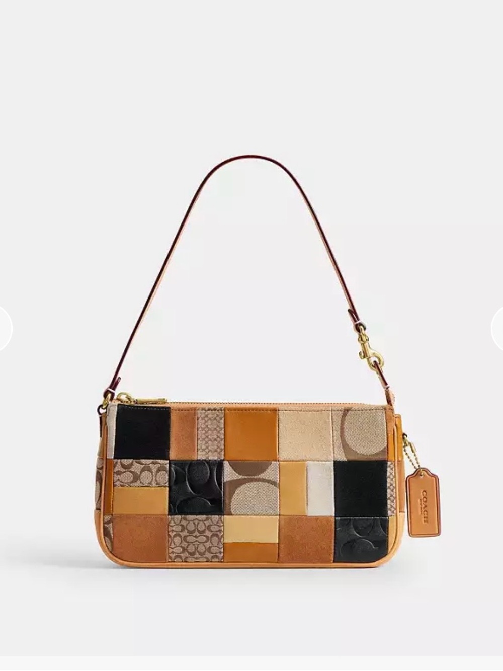 Coach Patchwork Shoulder Bag in Multi Brown and Black